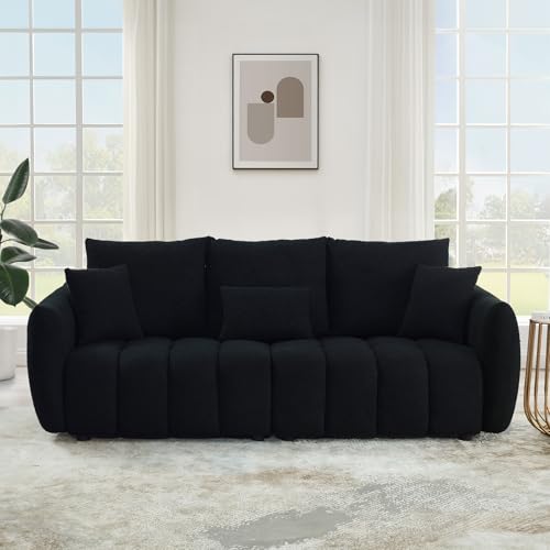 81" Beige Teddy Boucle 3-Seater Sofa W662102