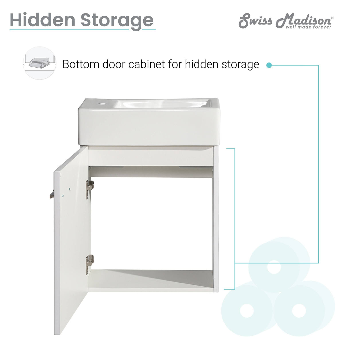 Glossy White Bathroom Vanity X1050