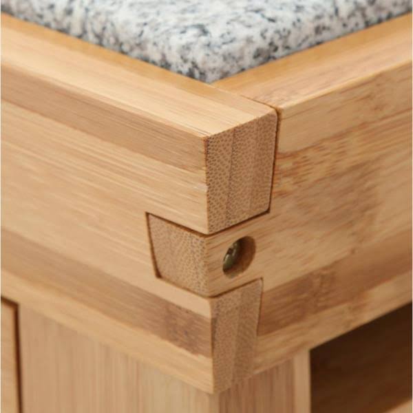 Bamboo Granite Top Kitchen Cart E612