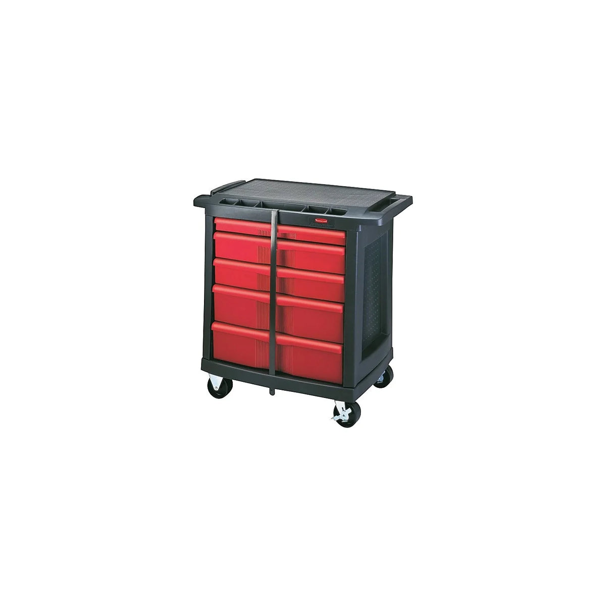 Black/Red Five-Drawer Mobile Work Center A2636