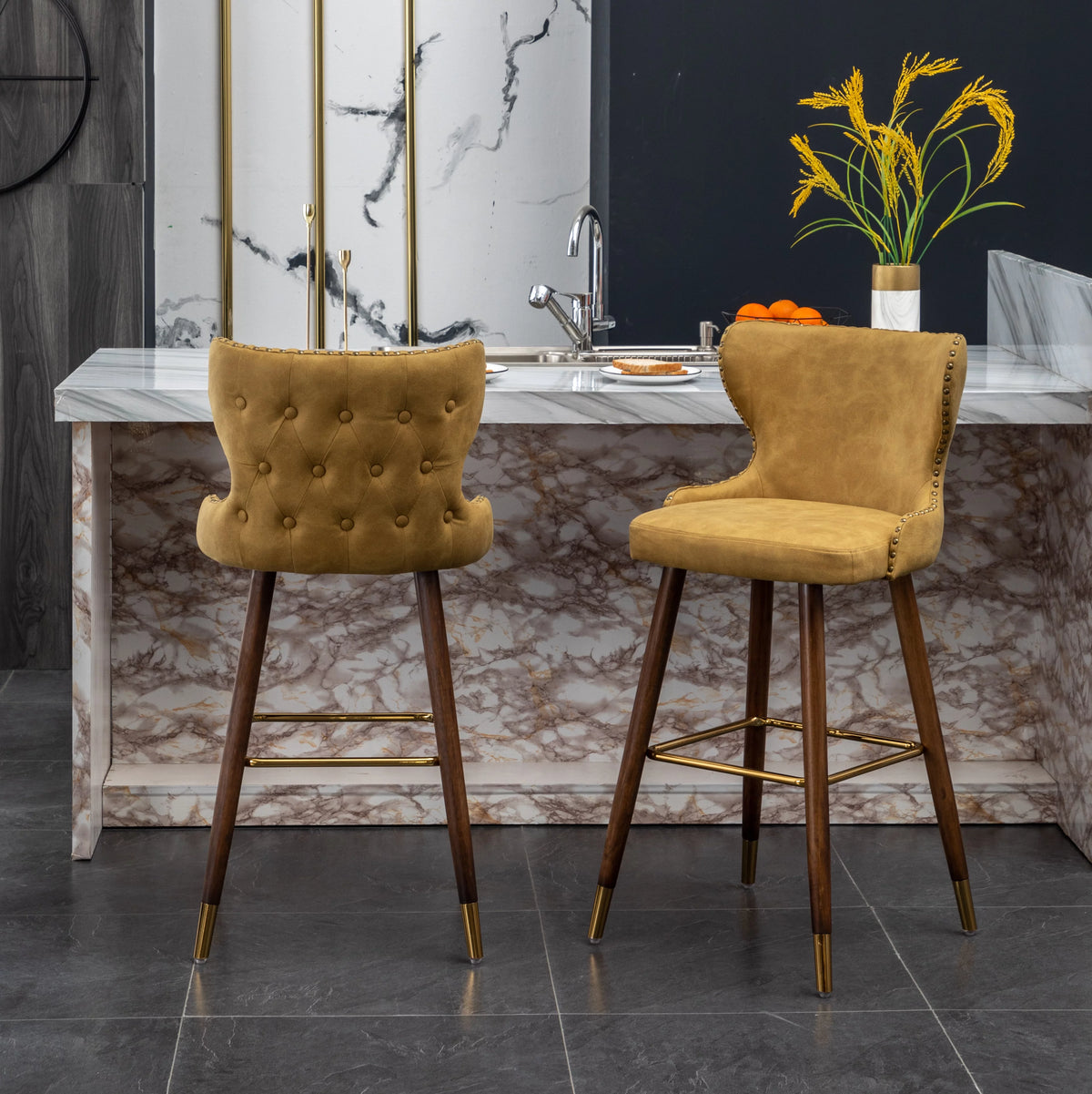 Yellow Set of 2 Bar Stool K8233