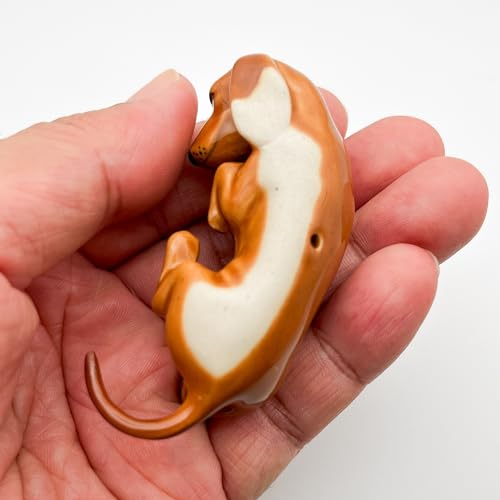 Brown Ceramic Dachshund Figurine A703556