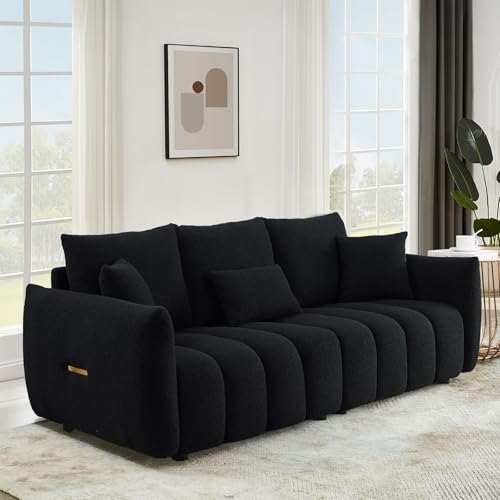 81" Beige Teddy Boucle 3-Seater Sofa W662102