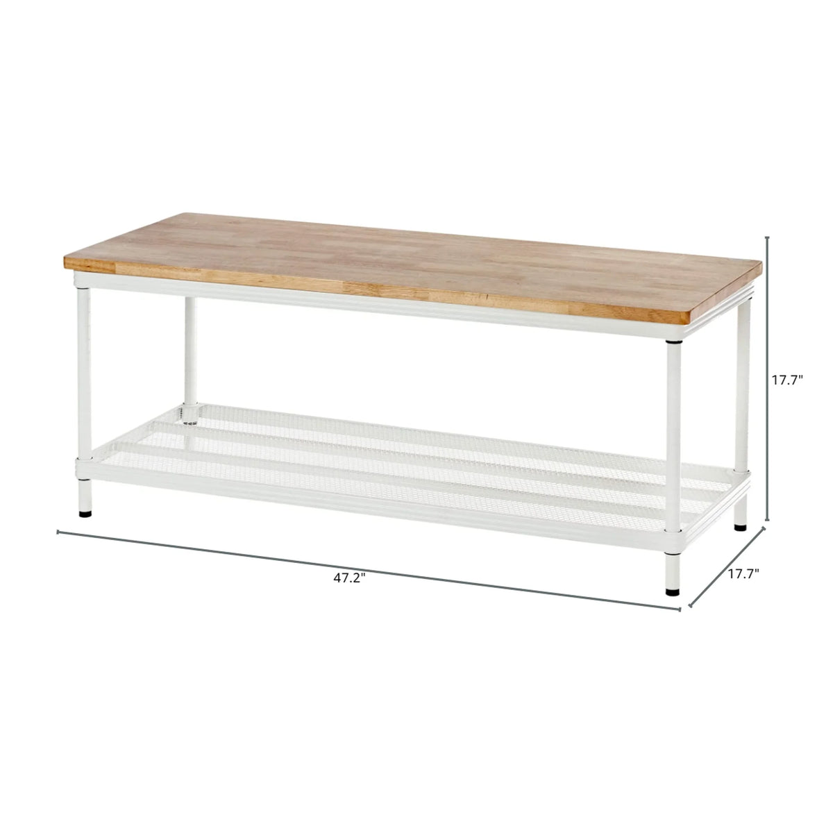 2-Tier White Metal Storage Shelving Unit P4587