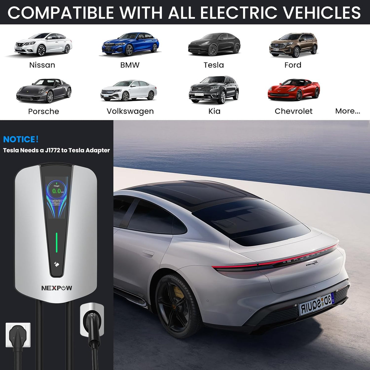 Level 2 EV Charger with 25FT Cable E71895