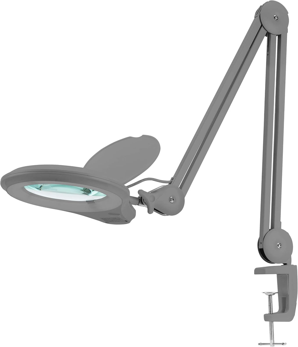 White 5 Inches Diameter Lens LED Magnifying Lamp with Clamp L72019