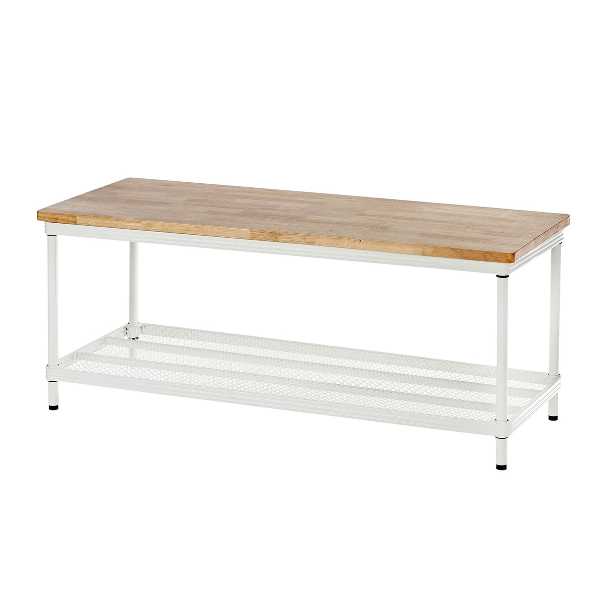 2-Tier White Metal Storage Shelving Unit P4587