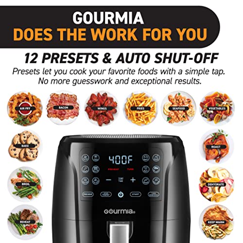 Black and Stainless Steel Air Fryer Oven with 12 Presets Z94798