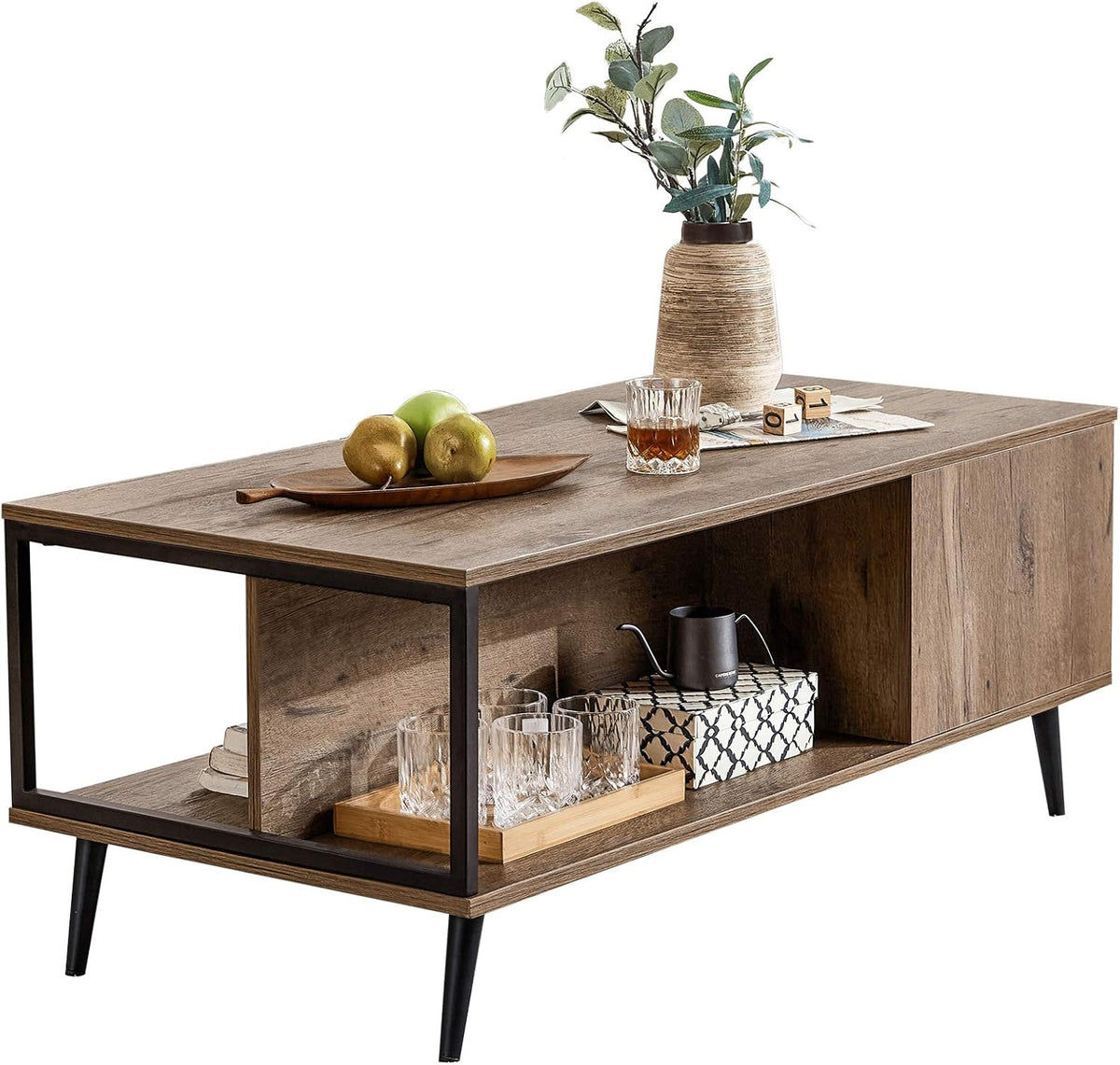 Modern Grey Wood Storage Coffee Table X458