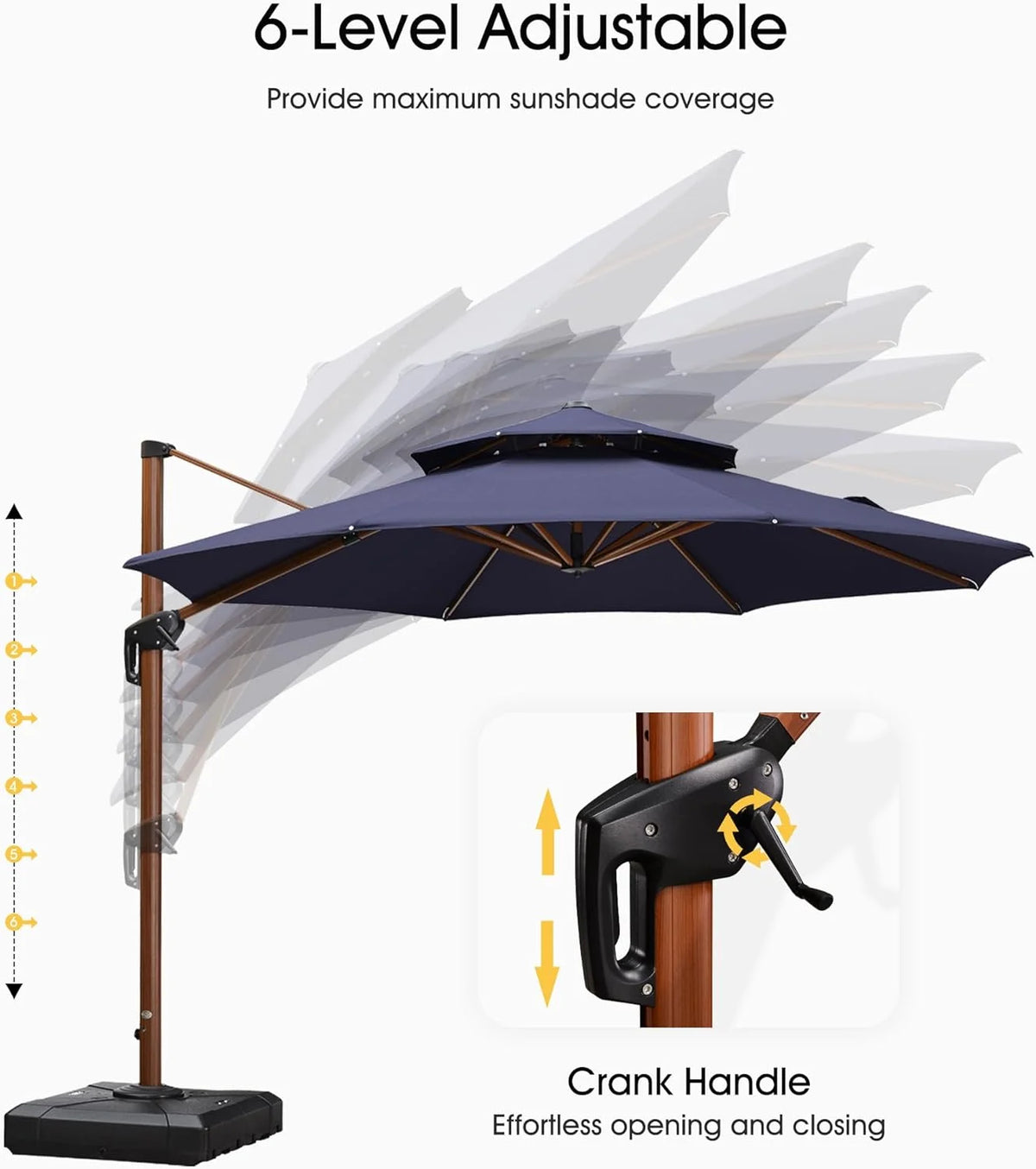 13ft Navy Blue Cantilever Patio Umbrella F82701
