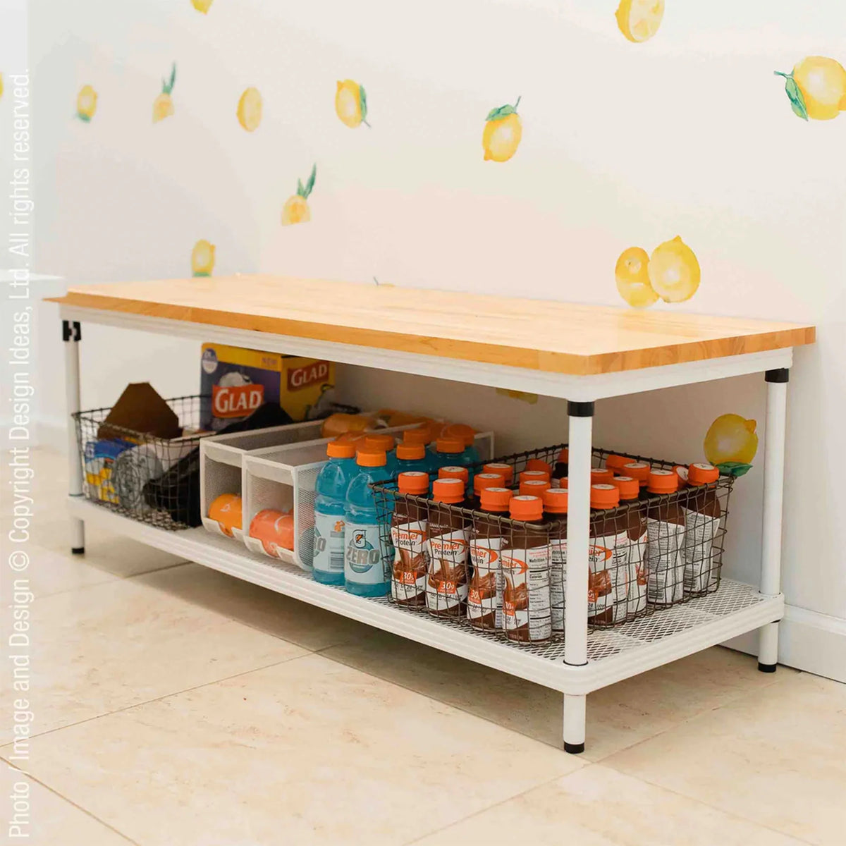 2-Tier White Metal Storage Shelving Unit P4587