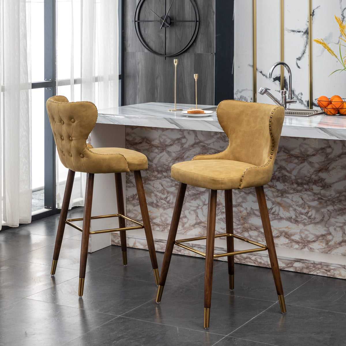 Yellow Set of 2 Bar Stool K8233