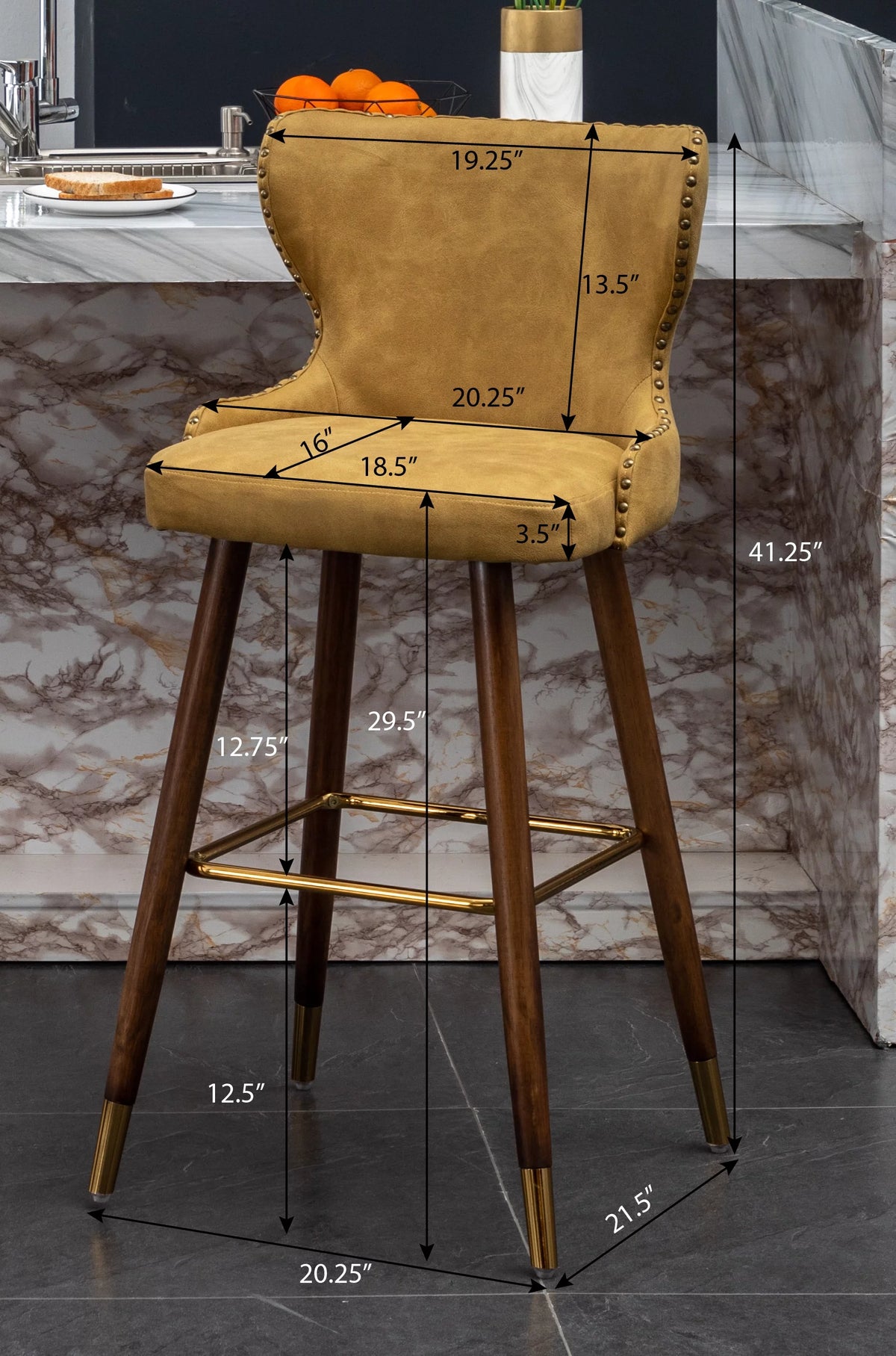 Yellow Set of 2 Bar Stool K8233