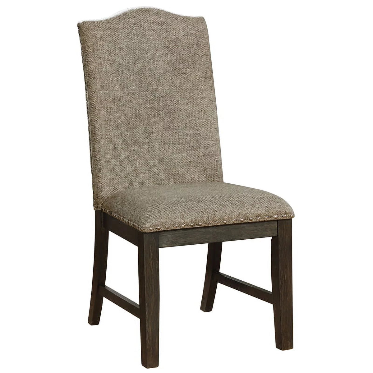Espresso Fabric Nailhead Side Chair Set of 2 A27726