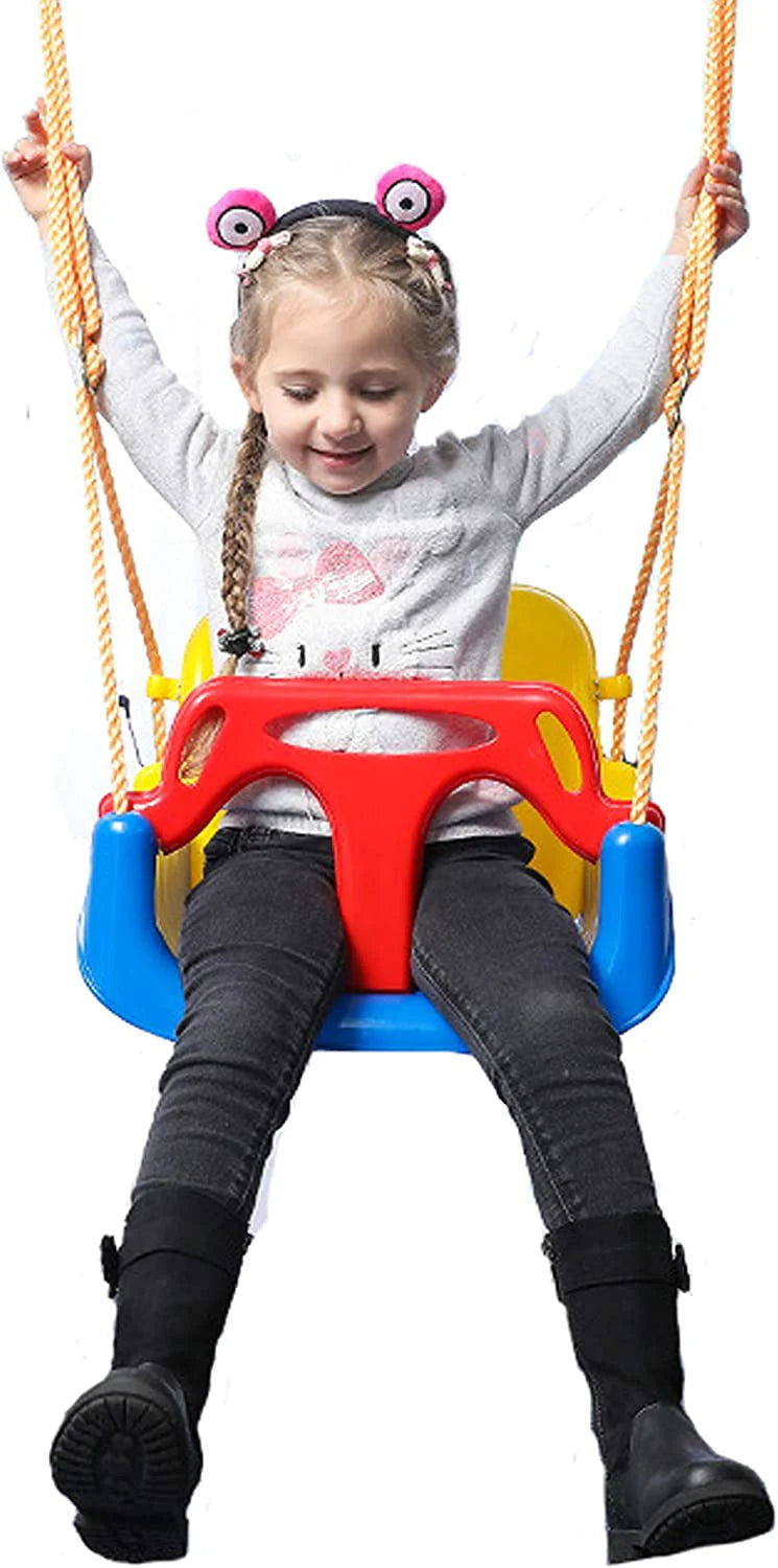 3-in-1 Kids Swing Seat with High Back and T-Bar Light Green R10036