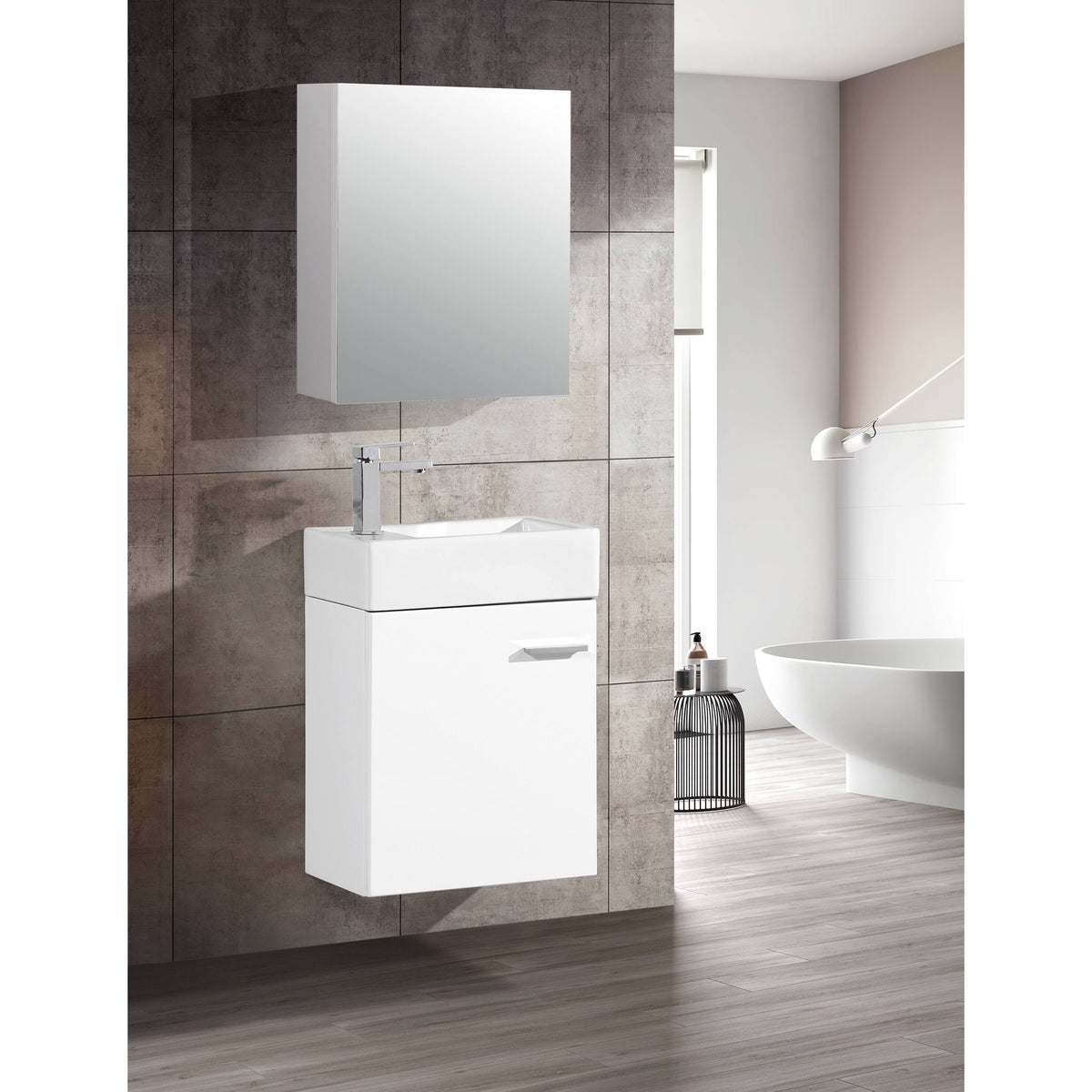 Glossy White Bathroom Vanity X1050