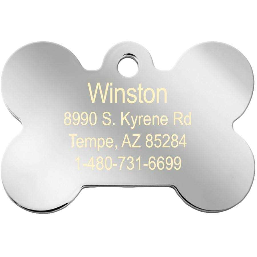 Small Bone Shape Pet ID Tag with Gold Detail X307801